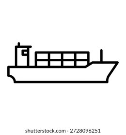 Das Frachtschiff-Symbol steht für Seeverkehr, Welthandel und internationale Schifffahrtsindustrie.