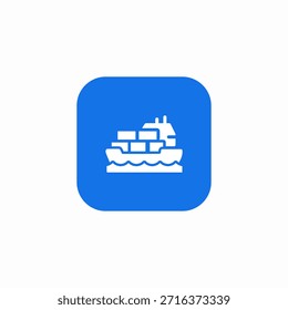 Vector de signo de icono de barco de carga