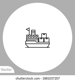 Cargo ship icon sign vector,Symbol, logo illustration for web and mobile