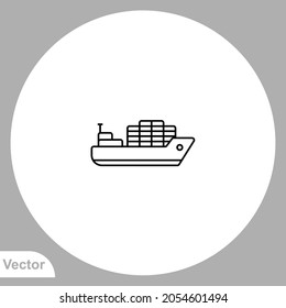 Cargo ship icon sign vector,Symbol, logo illustration for web and mobile