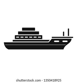 Cargo ship icon. Simple illustration of cargo ship vector icon for web design isolated on white background
