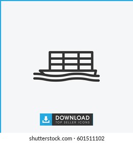 cargo ship icon. simple outline cargo ship vector icon. on white background.