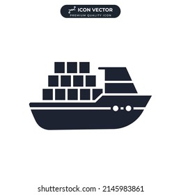 Symbol für Frachtschiff-Symbol-Vorlage für grafische und Web-Design-Sammlung Logo, Vektorgrafik