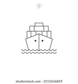 Cargo Ship icon symbol vector illustration isolated on white background