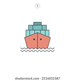 Cargo Ship icon symbol vector illustration isolated on white background