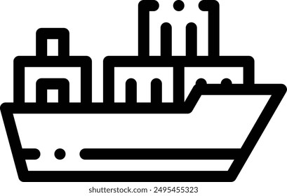 cargo ship icon. Thin Linear Style Design Isolated On White Background