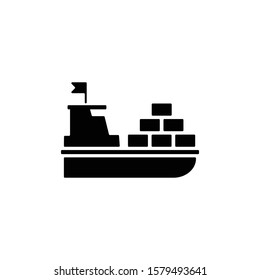 Cargo ship icon in trendy flat style isolated on white background. Symbol for your web site design, logo, app, UI. Vector illustration, EPS