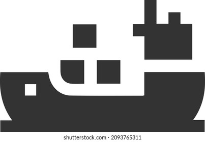 cargo ship icon vector, cargo boat icon