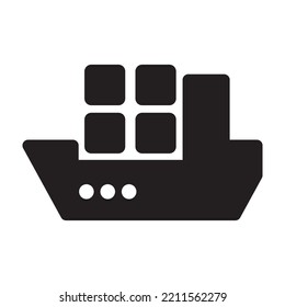 cargo ship icon vector design template