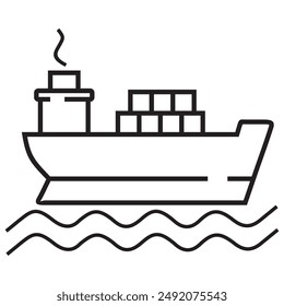 cargo ship icon vector design