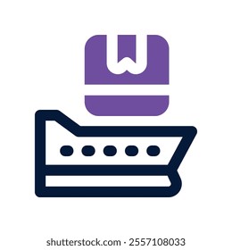 cargo ship icon. vector dual tone icon for your website, mobile, presentation, and logo design.