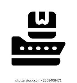 cargo ship icon. vector glyph icon for your website, mobile, presentation, and logo design.