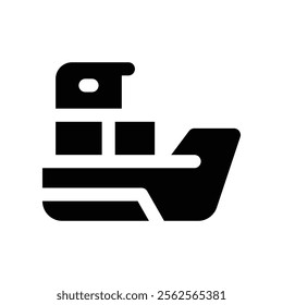 cargo ship icon. vector glyph icon for your website, mobile, presentation, and logo design.