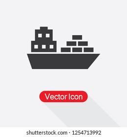 Cargo Ship Icon Vector Illustration Eps10