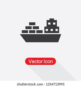 Cargo Ship Icon Vector Illustration Eps10