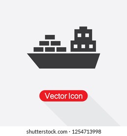 Cargo Ship Icon Vector Illustration Eps10