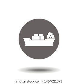Cargo ship icon, vector illustration. Flat design style.