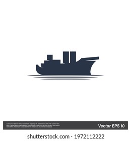 cargo ship icon vector illustration logo template