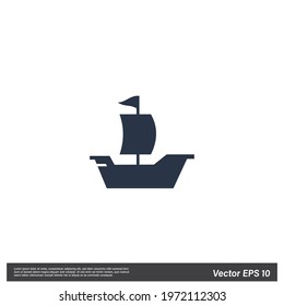 cargo ship icon vector illustration logo template
