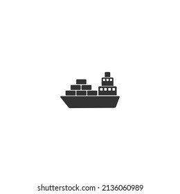 Cargo Ship Icon Vector Illustration In Modern Flat Style Sign