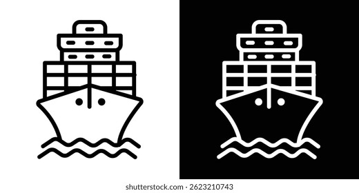 Ilustración vectorial de icono de barco de carga para Web y móvil