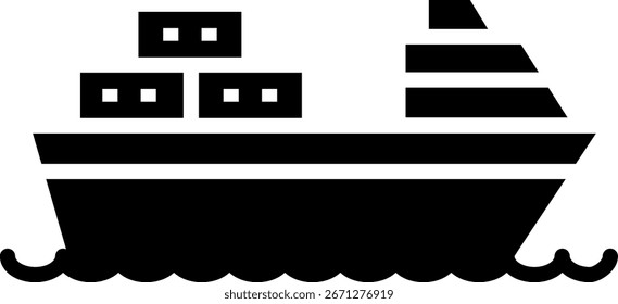 Cargo Ship Icon Vector Illustration