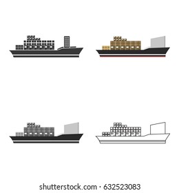 Cargo ship icon of vector illustration for web and mobile
