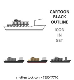 Cargo ship icon of vector illustration for web and mobile