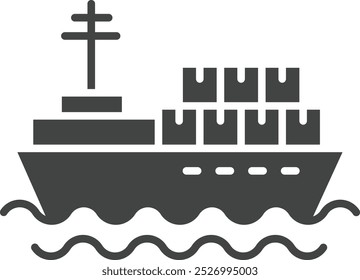 Cargo Ship icon vector image. Suitable for mobile application web application and print media.