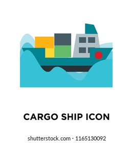 Cargo ship icon vector isolated on white background, Cargo ship transparent sign , insurance symbols
