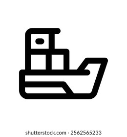 cargo ship icon. vector line icon for your website, mobile, presentation, and logo design.