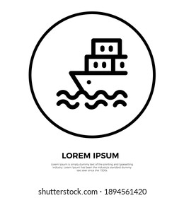 Cargo ship icon vector. Package icon. Eps 10 vector illustration.