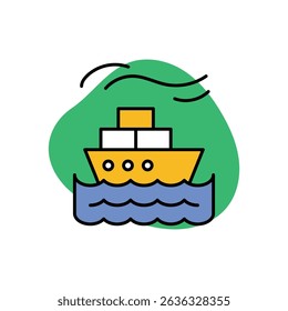 Icono de barco de carga Vector ilustración de stock