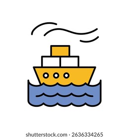 Icono de barco de carga Vector ilustración de stock