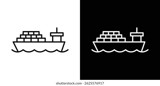 Cargo ship icon vector for web and mobile app. Symbol isolated.