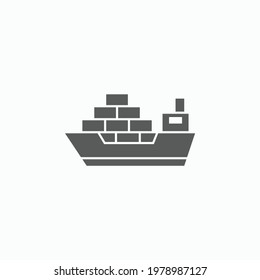 cargo ship icon, vehicle vector, transport illustration