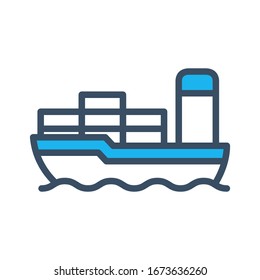 Cargo ship icon verctor template
