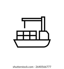 Cargo ship icon. White background.