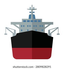 Cargo ship illustration representing maritime transportation, global shipping, freight logistics, international trade, port operations, commercial delivery, marine industry, and ocean transport design applications worldwide.