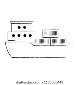 cargo ship isolated icon