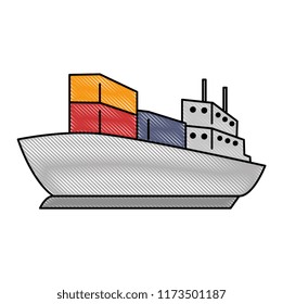 cargo ship isolated icon