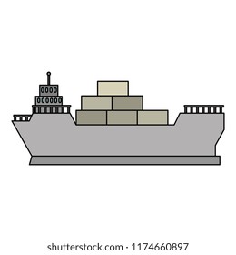 cargo ship isolated icon