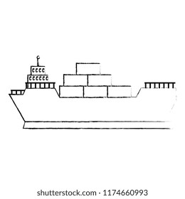 cargo ship isolated icon