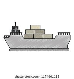 cargo ship isolated icon