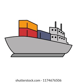 cargo ship isolated icon