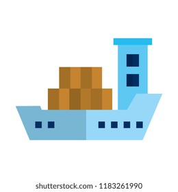 cargo ship isolated icon