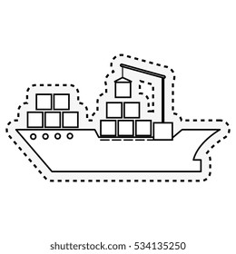 cargo ship isolated icon
