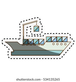 cargo ship isolated icon