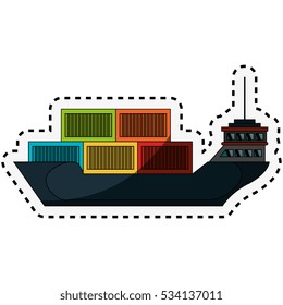 cargo ship isolated icon