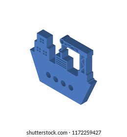 Cargo ship isometric left top view 3D icon